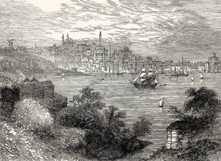 Historical view of Baltimore, early 19th century, the U.S. state of Maryland, From British Battles