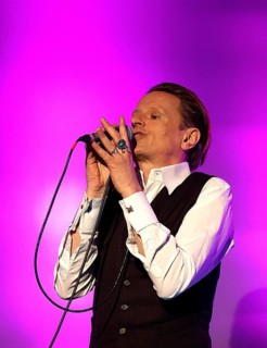 Alexander Scheer sings David Bowie at the German Audio Film Awards ceremony at the Colosseum cinema