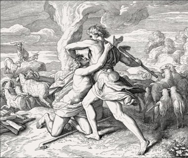 Cain kills Abel, by Julius Schnorr von Carolsfeld, 1860