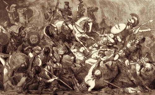 The Syracusan cavalry killing the Athenian soldiers, Syracuse, Sicily, 415 BC, Peloponnesian War