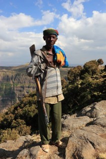 In the highlands of Abyssinia, in the Semien Mountains, landscape in the Semien Mountains National