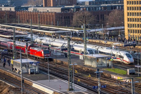 Cologne-Messe/Deutz station, 2nd largest train station in Cologne, transfer station between