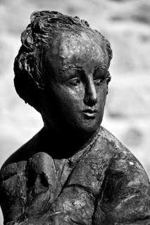 Portrait head Georg Büchner by Karl Henning Seemann, bronze, patinated, Giessener Köpfe, Altes