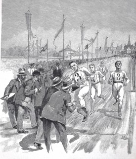 Race at the 7th German Gymnastics Festival 1895 in Munich, Bavaria, Germany, Reproduction of an