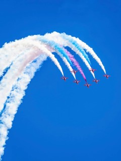 Red Arrows, Royal Air Force Aerobatic Team, Airshow 2024, Teignmouth, Devon, England, United