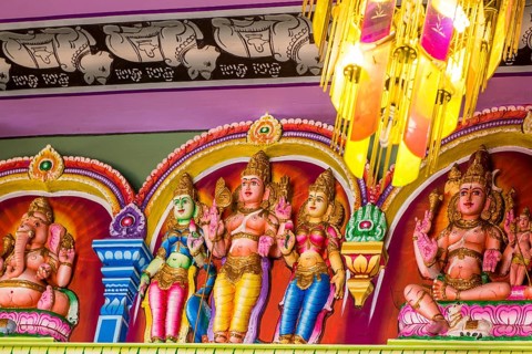 Der Hindu-Tempel Arul Mihu Navasakthi Vinayagar, Victoria, Mahe, Republik Seychellen, Indischer