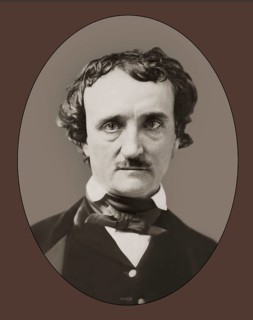 Portrait of Edgar Allan Poe, 1809 – 1849, American writer, digitally edited according to a