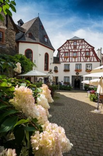 Picturesque village with half-timbered houses, Beilstein, Moselle, Rhineland-Palatinate, Germany