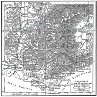 Hannibal Barkas, c. 246-183 BC, Carthaginian military commander trekking across the Alps