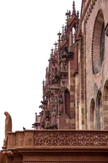 Exterior view of the Freiburg Cathedral, the Cathedral of Our Lady, Freiburg im Breisgau,