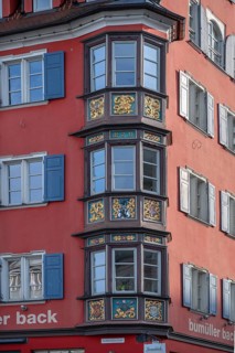 Three-storey, historic oriel from 1711 on the former merchant's house, 16th century, Hauptstrasse