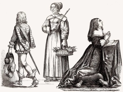 Bäuerliche Trachten, 17. Jahrhundert, Anna von Österreich, 1648