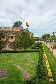 Montjuic Castle old military fortress on Montjuic Mountain overlooking the city, barcelona, spain