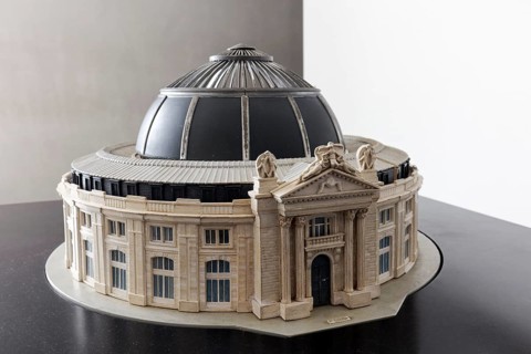 Bourse de Commerce architectural model, Pinault Collection, round building, from the 18th century,
