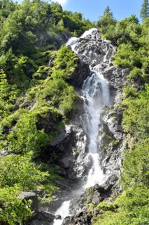 Waterfall above the Styrian Lake Constance on the way to the Hans-Wödl-Hütte, Niedere Tauern,