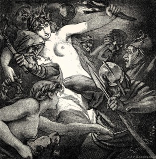 Scene from THE FIRST WALPURGIS-NIGHT, Die erste Walpurpisnacht, a ballad by Johann Wolfgang von