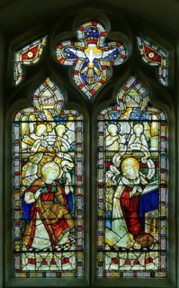 Stained glass window of Annunciation by Charles Eamer Kempe, church of Saint Botolph, Burgh,