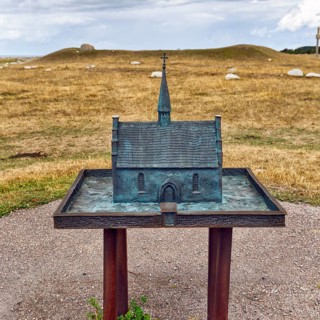 St Johannes Chapel, Saint John Chapel, bronze model, Kyrkhamn, Ottenby Nature Reserve, barren