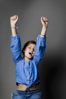 Girl, 8 years old, shows her emotions, Bonn, 04.10.2023