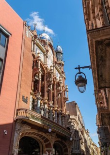 Facade of the Palau de la Música Catalana, Barcelona, Spain