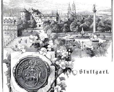 Schlossplatz with a view of the old castle in Stuttgart, 1890, Baden-Württemberg, Germany,