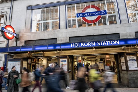London, UK. February 25th 2026. Holborn Underground Station busy with rush hour commuters in