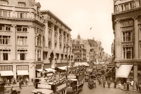 Oxford Street from Oxford Circus, London, UK, ca 1920