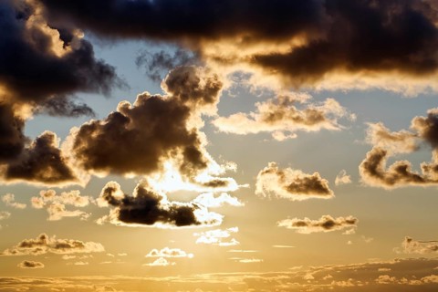 Dramatic cloudy sky at sunset, filling formats, Gotland, Sweden