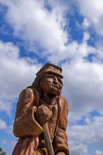 Statue, Harbour, Altefähr, Island of Rügen, Mecklenburg-Western Pomerania, Germany