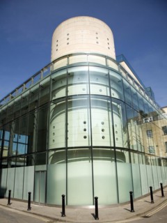 Modern architecture part of Thermae Bath Spa, Bath, Somerset, England, UK