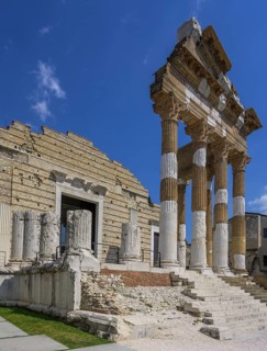 Capitoline Temple 73v. Chr. erected by Vespasian, Brescia, Province of Brescia, Italy