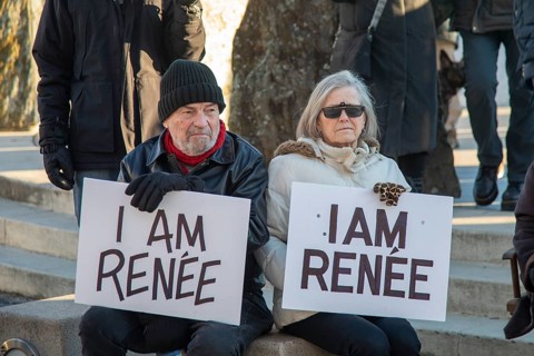 Detroit, Michigan USA - 11 January 2026 - A protest organized by Indivisible Michigan protested the