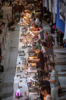 Detroit, Michigan, Artists create glass and other artworks at the Michigan Glass Project's annual