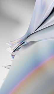 An artistic 3D render showcasing metallic sheets that spiral and fold into each other with a subtle