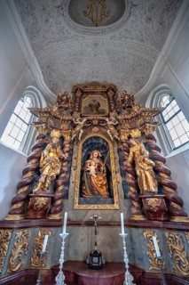 Baroque side chapel, around 1649, church of the Assumption of Mary, late Gothic hall church, Erlach