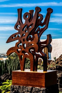 Sculpture, Fundacion Cesar Manrique, former residence of the artist, Tahiche, Lanzarote, Canary