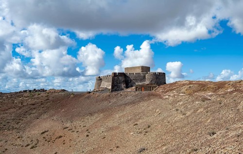 Castillo de Santa Barbara Castle on Guanapay Volcano Crater, Lanzarote, Canary Islands, Spain