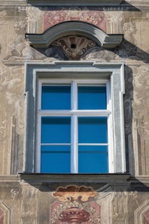 Detailed view, façade painting from Haus zum Cavazzen, city museum in the old town of Lindau,