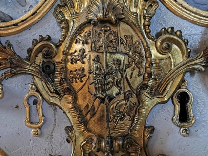 Wrought-iron rococo grille, detail, former abbey church, monastery church of the former Cistercian