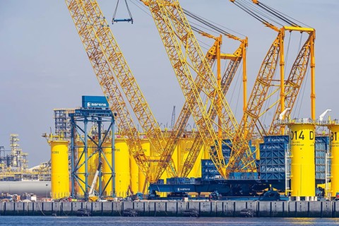 SIF Offshore Foundations, production of monopiles for offshore wind turbines. Foundations for wind