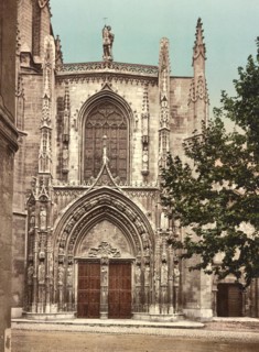 Saint-Sauveur Cathedral on the Place de l'Universite in Aix-en-Provence, France, around 1890,
