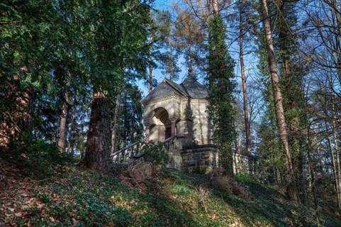 Mausoleum of the Tucher family in the forest, Simmelsdorf, Middle Franconia, Bavaria, Germany