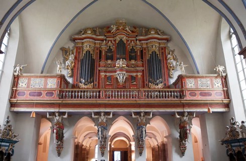 The abbey church, St. Stephanus and St. Vitus, Abbey Castle Corvey in Hoexter, Weserbergland, North