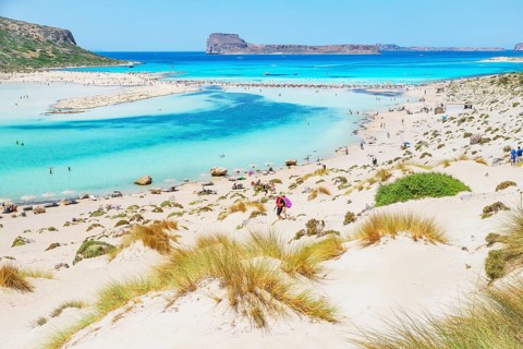 View of Balos bay, Gramvousa Peninsula, Chania, Crete, Greece