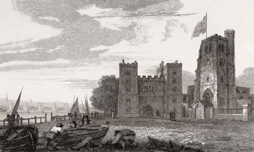 Old London, Lambeth Palace, 1810, after William Bernard Cooke
