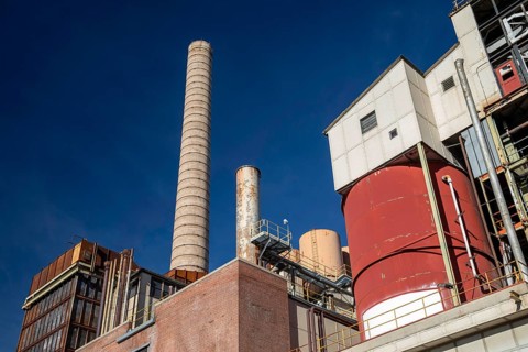 Denver, Colorado - Xcel Energy's idled Zuni power plant. The 123-year-old plant provided steam for