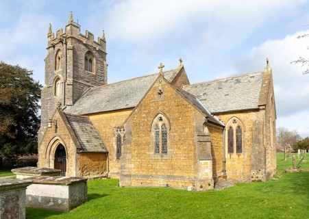 Village parish church of Saint Andrew, Ansford, near Castle Cary, Somerset, England, UK