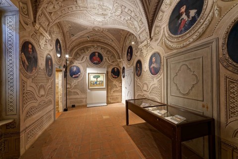 Exhibition room, Palazzo Salmatoris also Palazzo della Pace, Baroque, Cherasco, Province of Cuneo,
