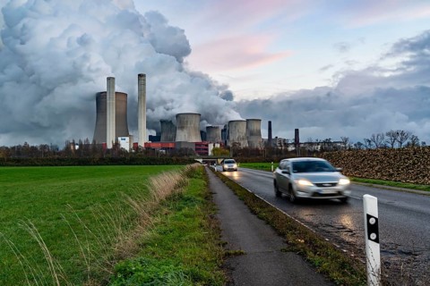 Lignite-fired power plant, RWE Power AG Niederaußem power plant, near Bergheim, North