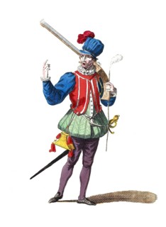 Historical clothing, fashion in the course of time, garment of a Dutch soldier in 1588, Holland,